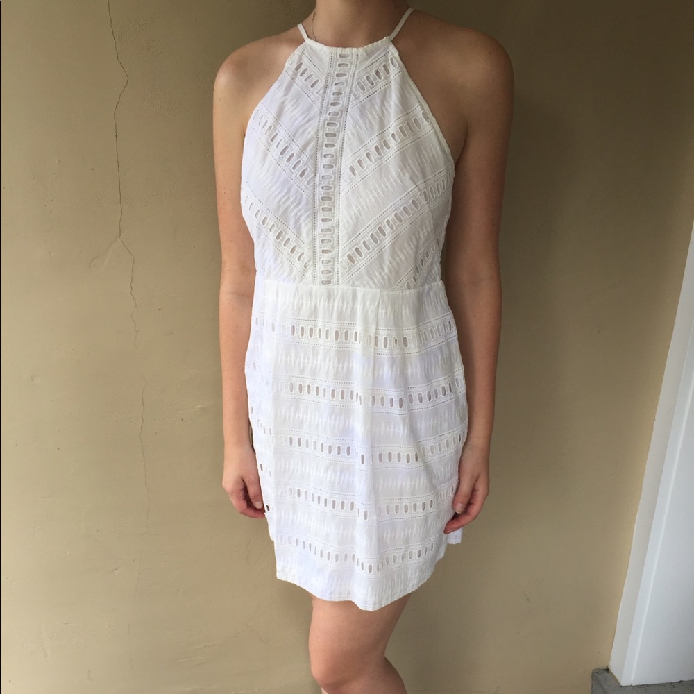 Loft eyelet white dress- graduation dress