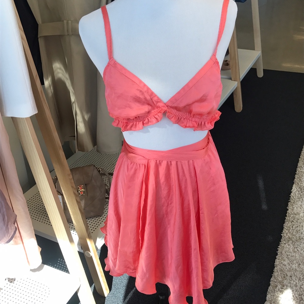 Free People never worn pink slip lingerie dress
