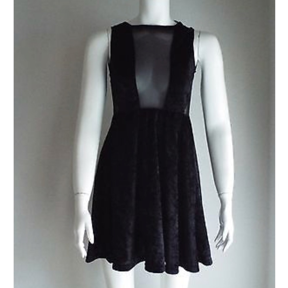Mesh and Velvet mini dress XL