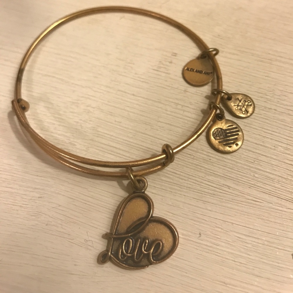Alex and Ani gold Love bracelet bangle