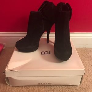 Black Suede Bow Booties