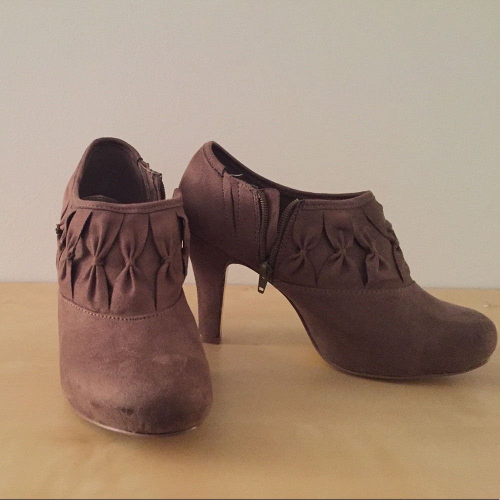 Taupe Suede Booties