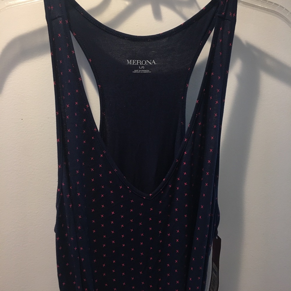 Navy maxi dress with red stars