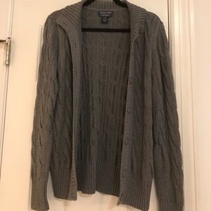 Polo Gray Cable Knit Cardigan