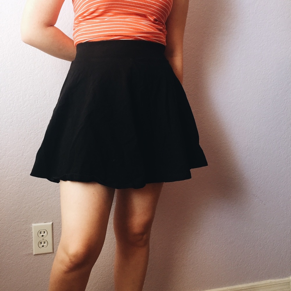 Simple black skater skirt