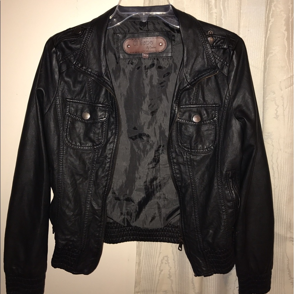 Black leather jacket