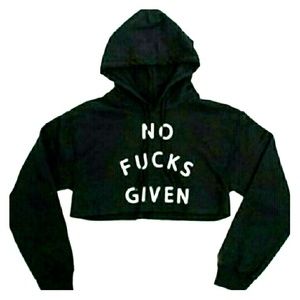 😎NO F*CKS GIVIEN CROPPED HOODIE😎