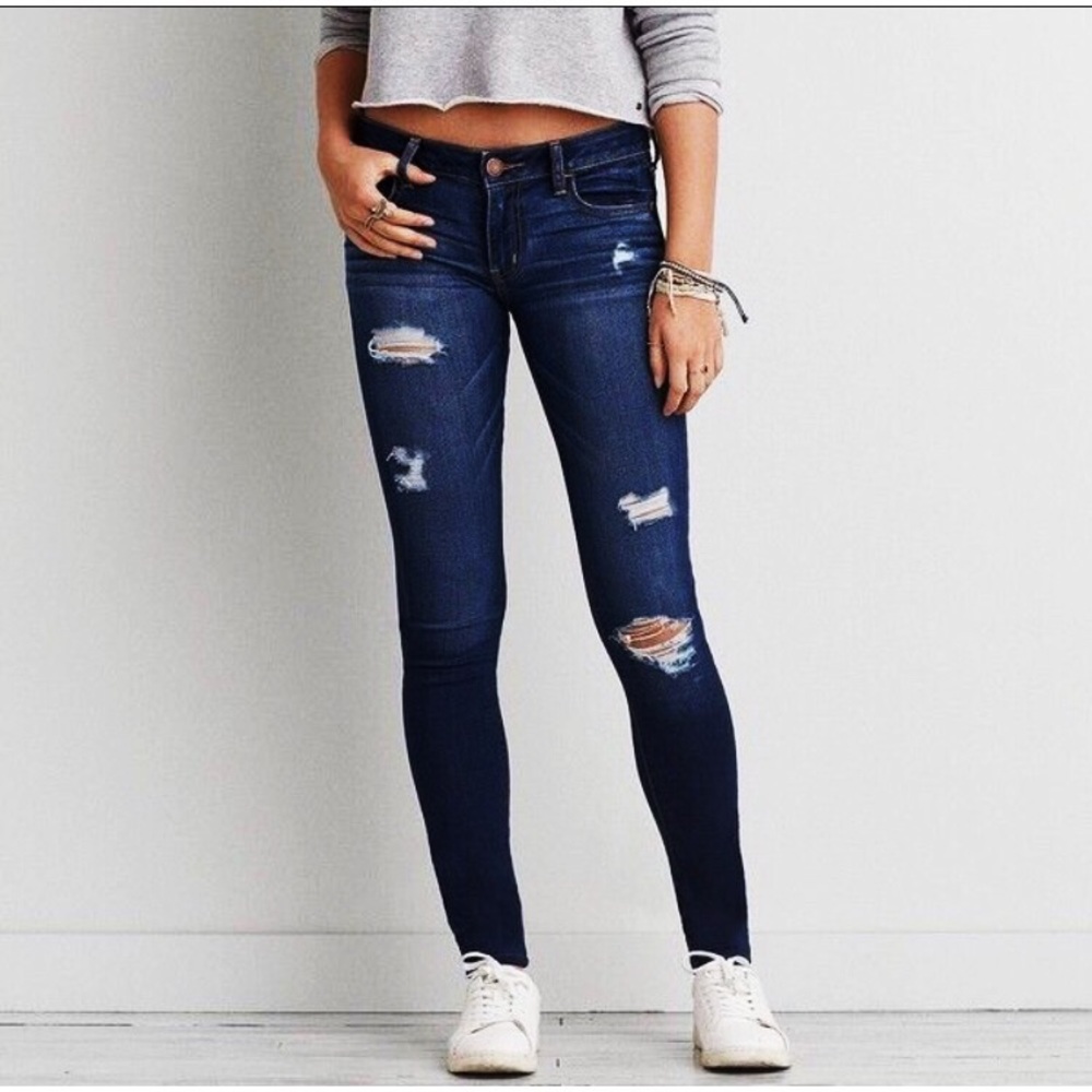 Pacsun Dark Washed Distressed Jeggings