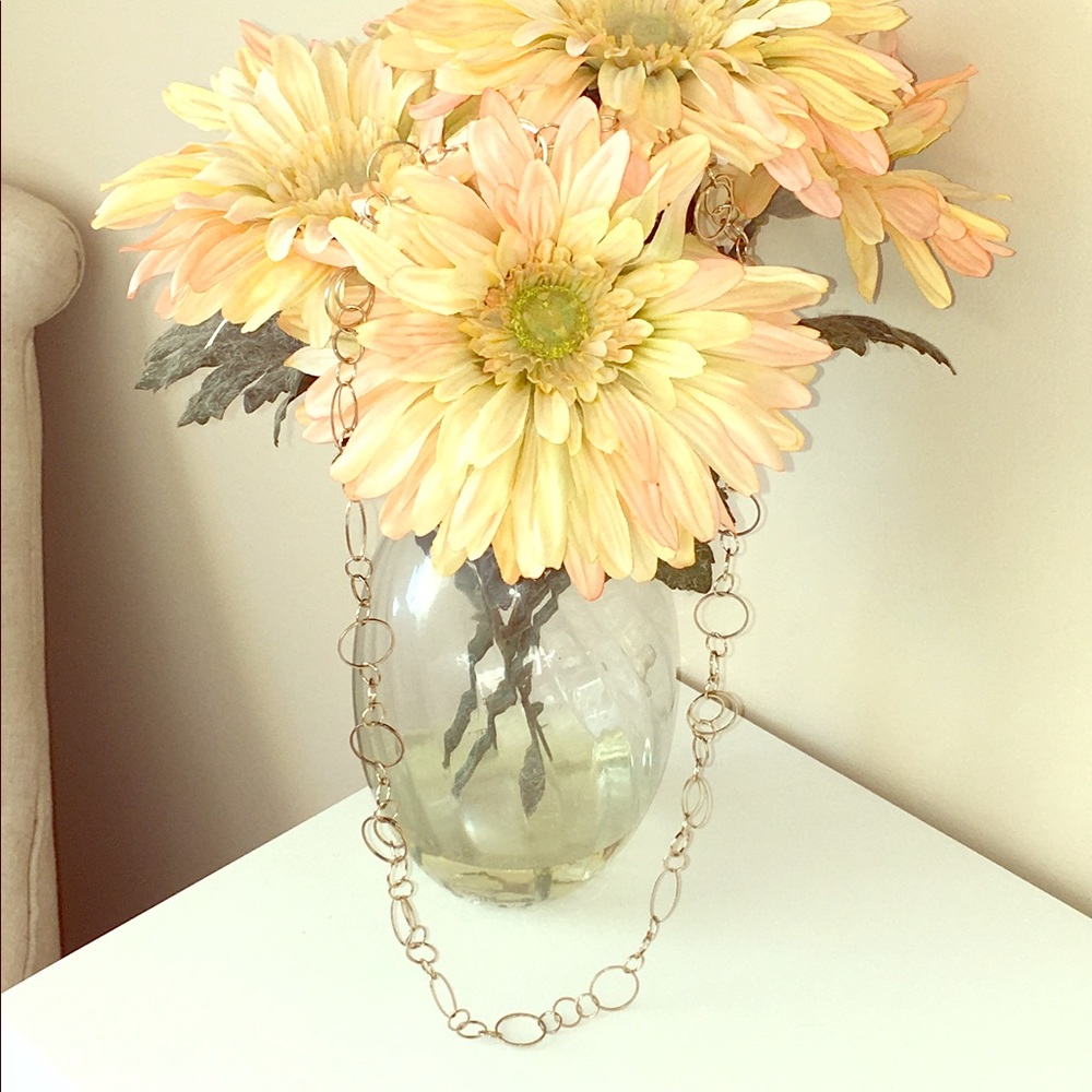Long gold necklace