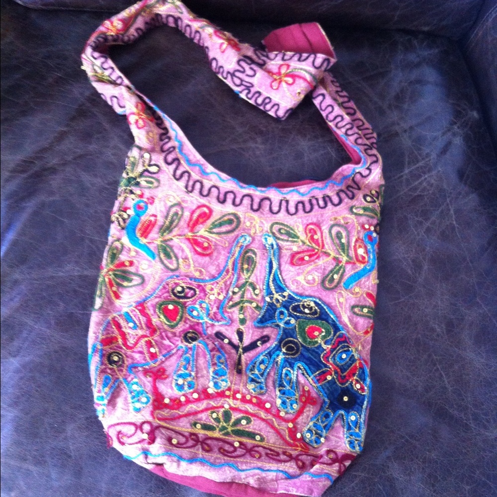 Colorful elephant hobo bag