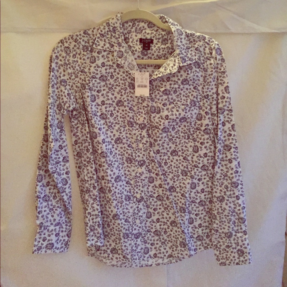 JCREW New with tags floral cotton shirt