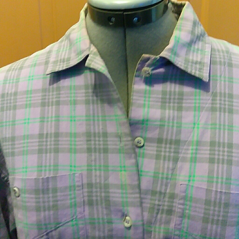 EUC, LIZ CLAIBORNE, PURPLE PLAID TOP