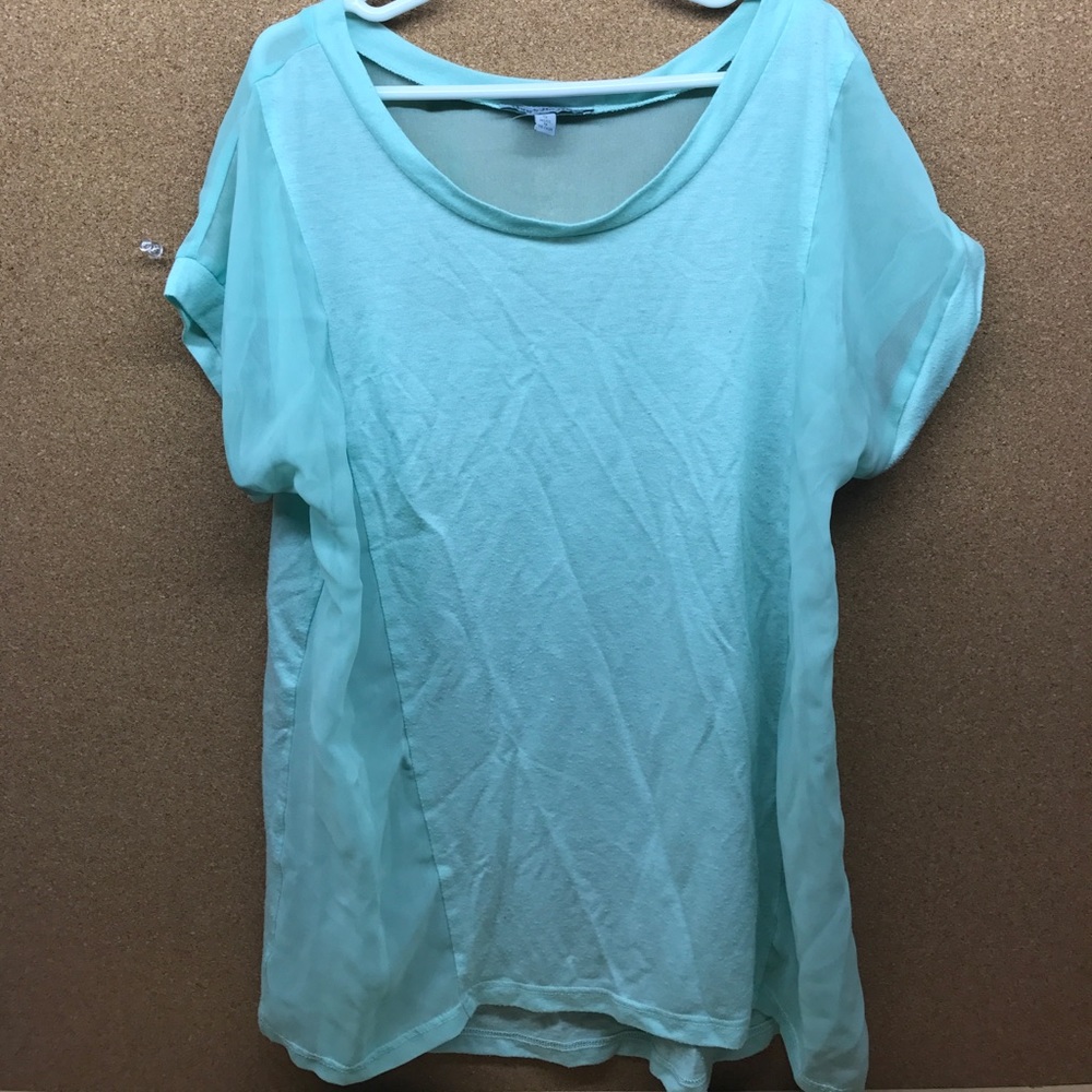 Basic Charlotte Russe tshirt with chiffon paneling