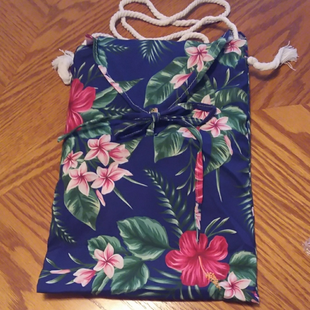 Flowers print beach blanket/Wrap/ yoga mat/bag - Picture 5 of 6