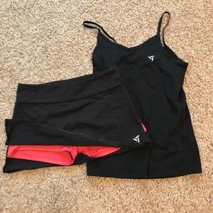 Tennis outfit with skirt and cami