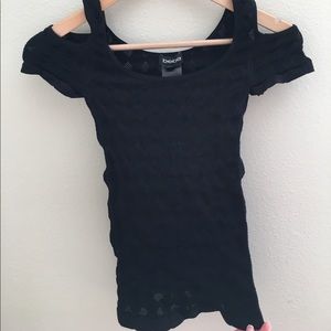 Bebe tight, cold shoulder top