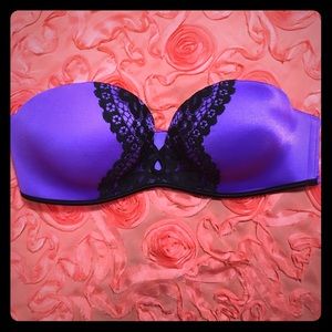 purple and black lace convertible bombshell bra