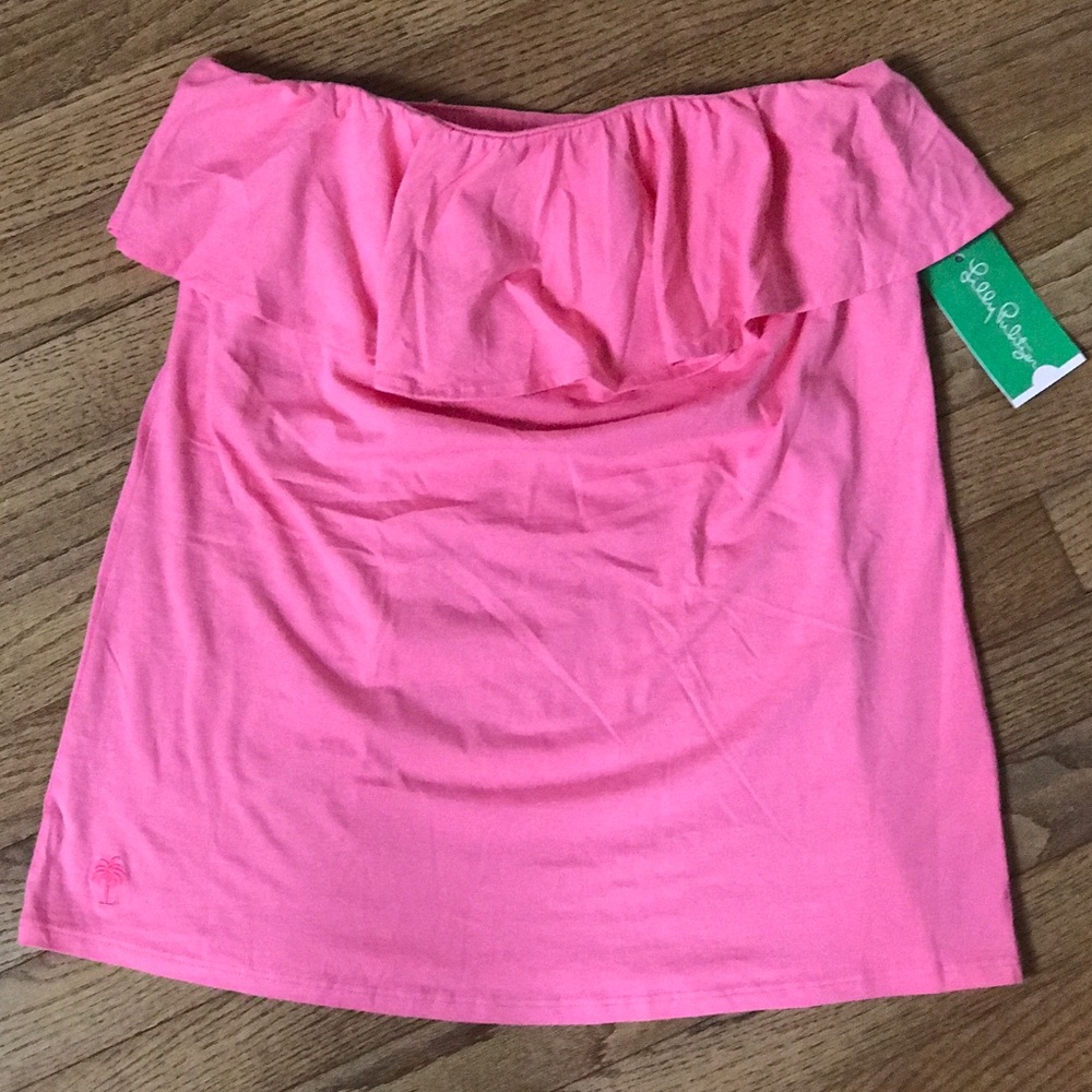 NWT Lilly Pulitzer strapless ruffle top