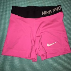 Neon Pink Nike Dri-Fit Spandex Shorts