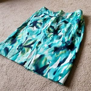 Ocean print Jones New York pencil skirt 16w 16 18