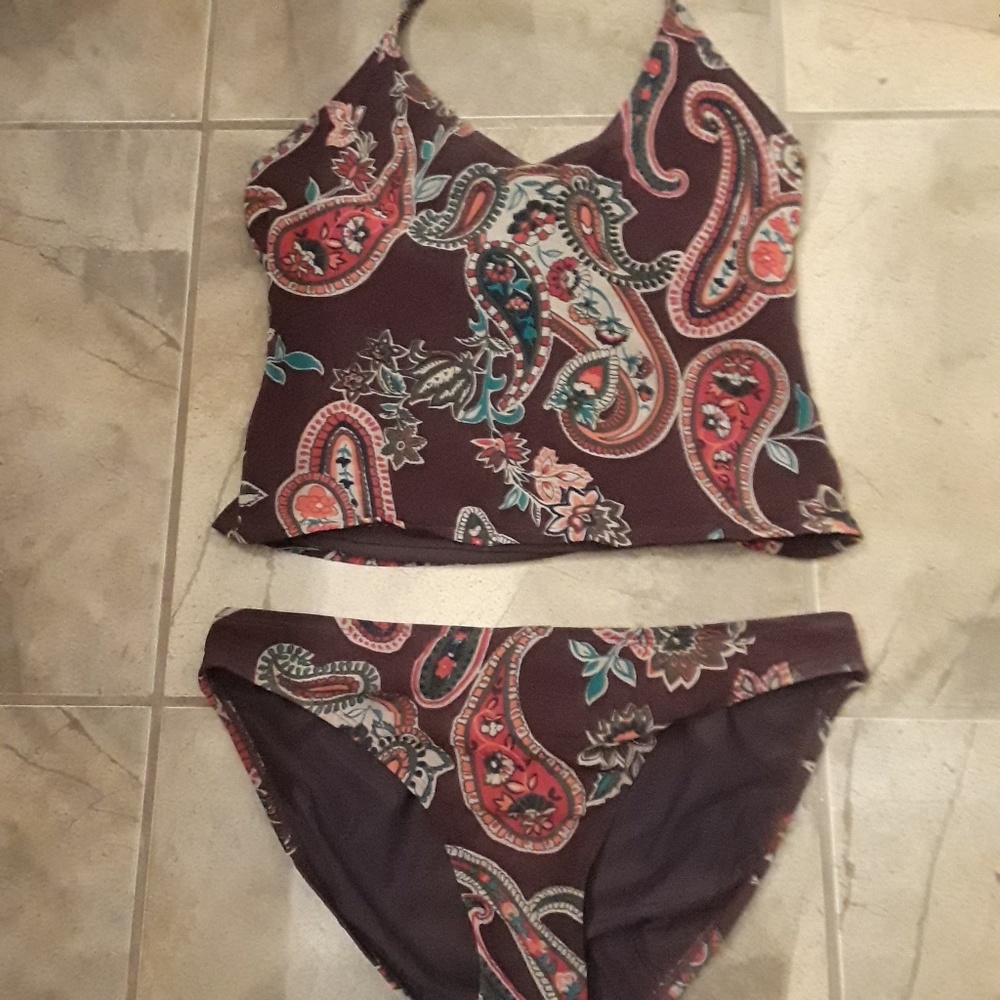 Anne Cole Tankini Purple paisleys