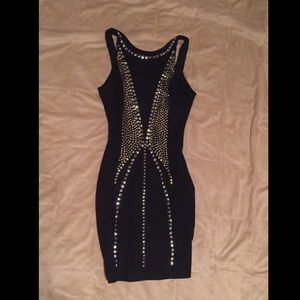 Black tight mini dress