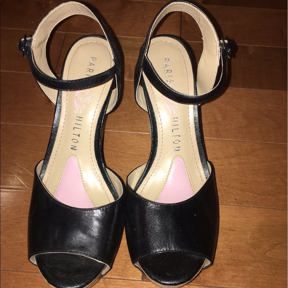 Black Paris Hilton sandals