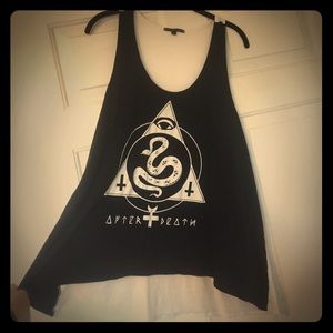 Urban Outfitters "After Death" black/cream tank
