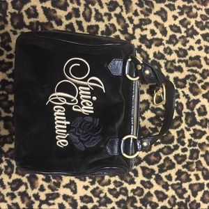 Juicy couture black and gold velvet purse
