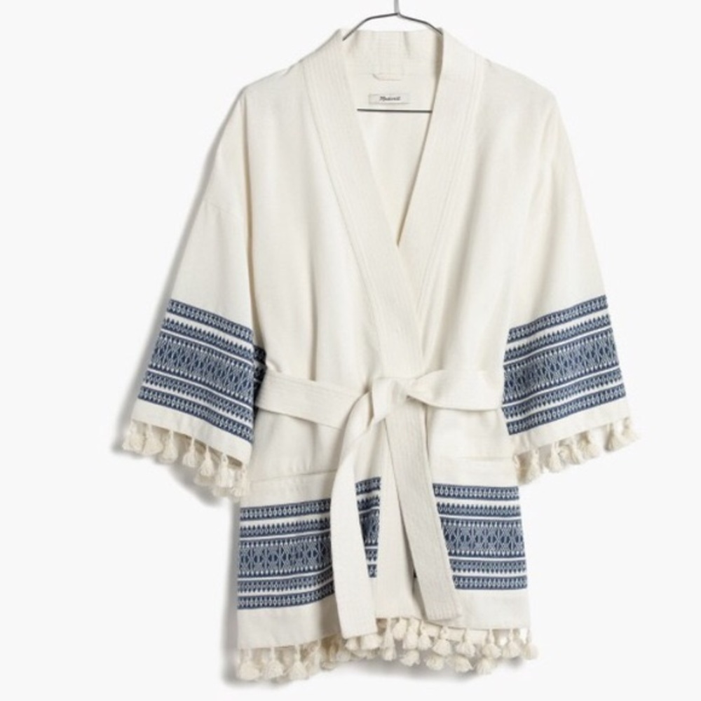 Madewell tie waist jacket with Tassels