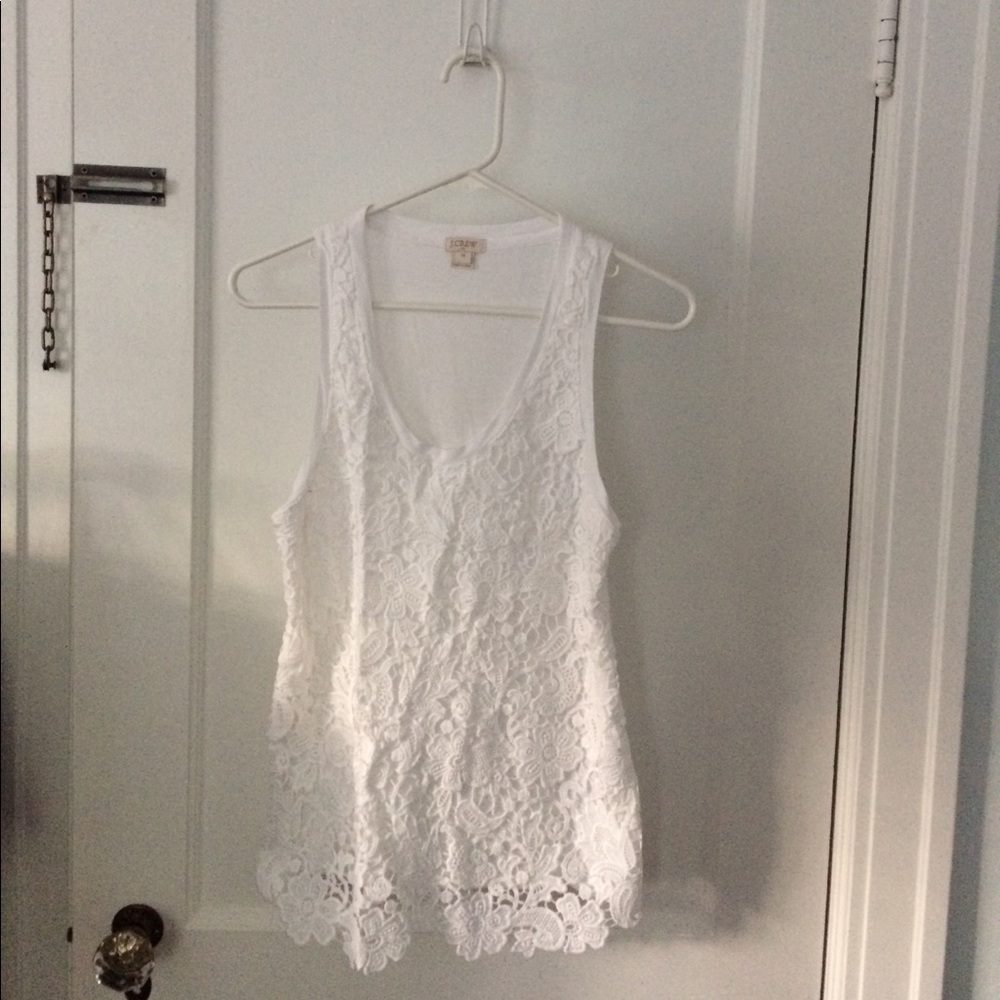 J.Crew Factory white lace tank