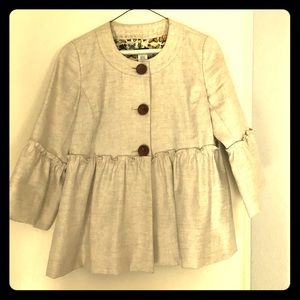 JCrew Beige top with wooden buttons