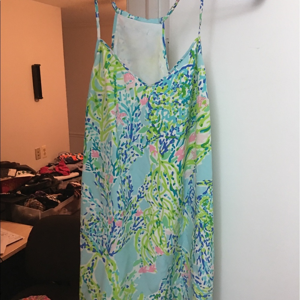 Lilly Pulitzer dusk silk dress in Sky Blue xs