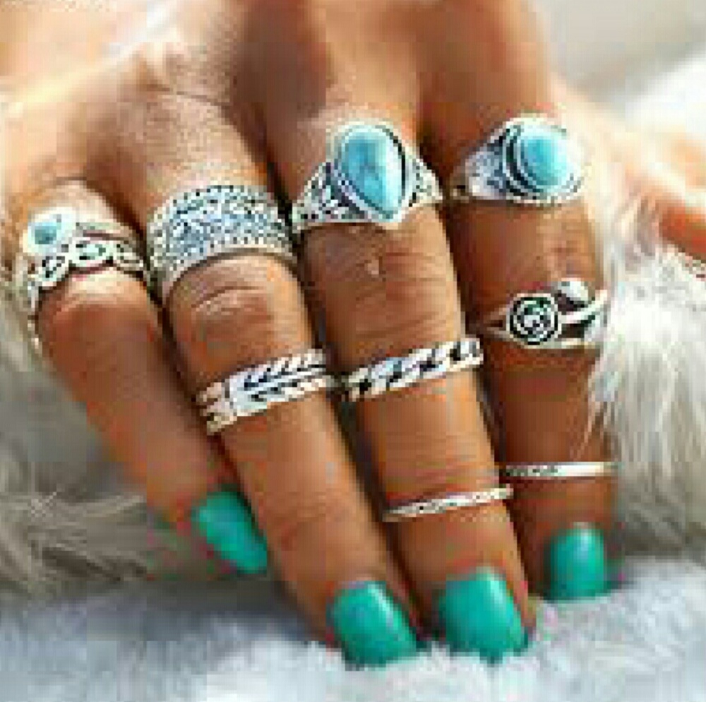 10 pc bohemian ring set NWOT