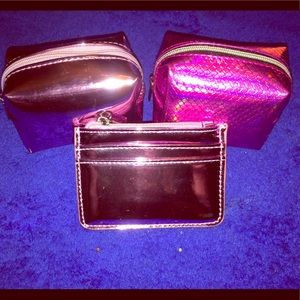 Card holder and makeup pouches