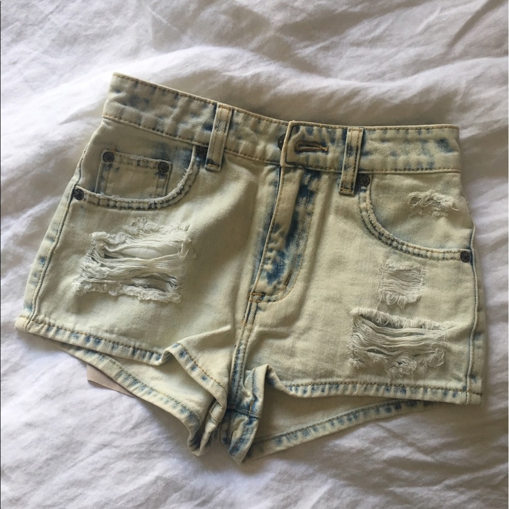 LF CARMAR High Rise Acid Wash Shorts