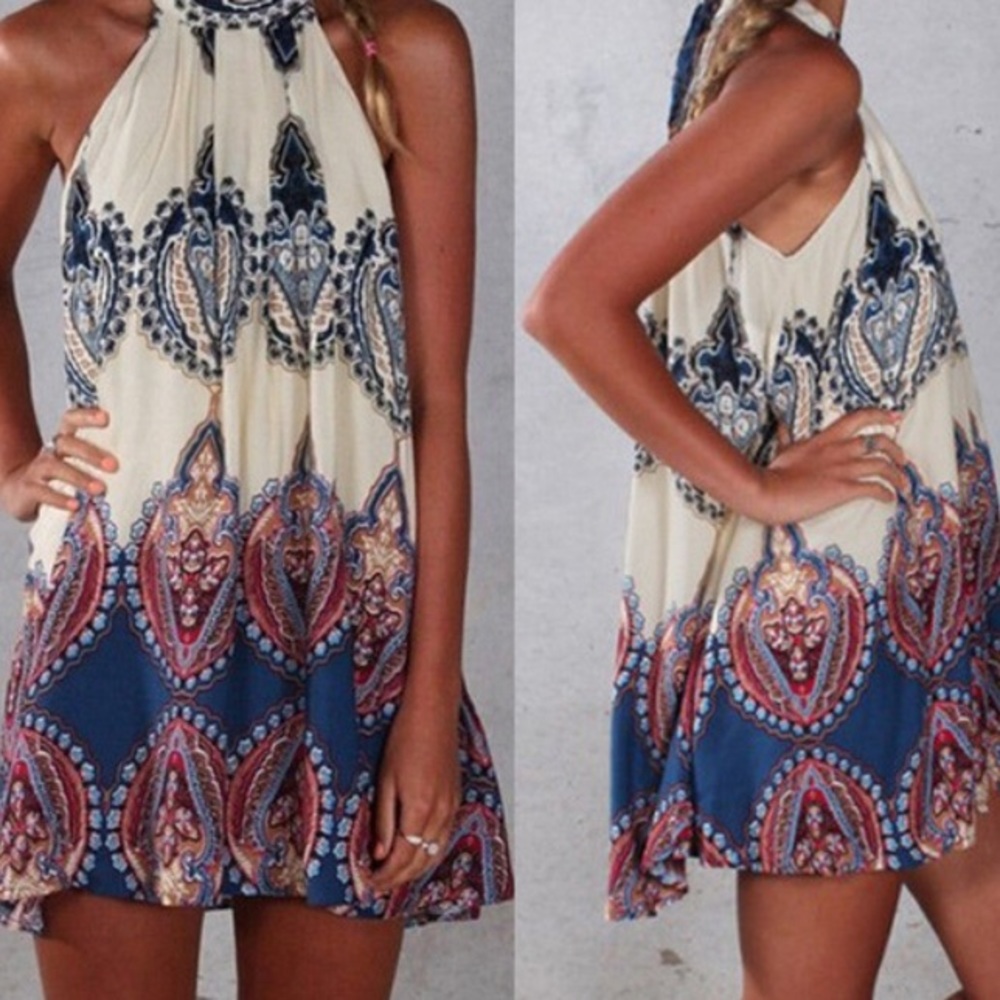 bohemian halter dress