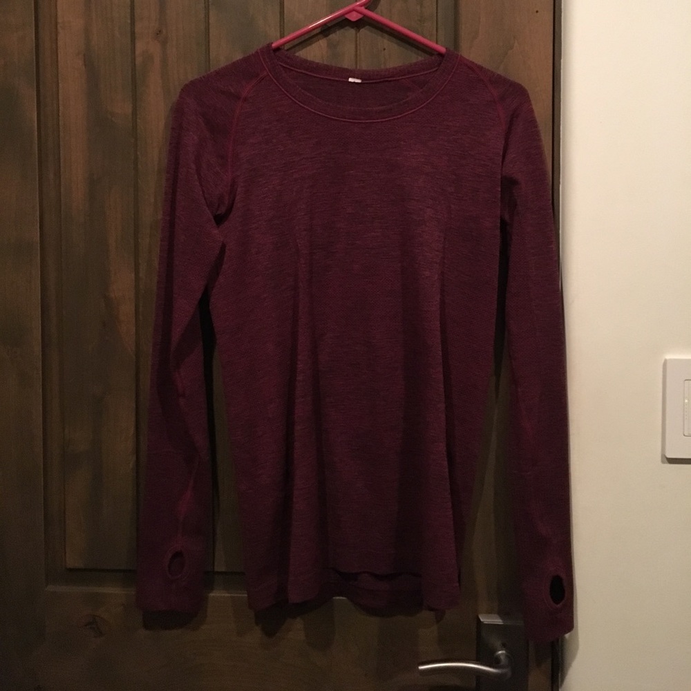 Lululemon Maroon Long Sleeve Top with Thumb Holes
