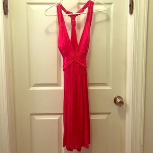 Hot pink halter dress