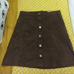 Brown suede skirt