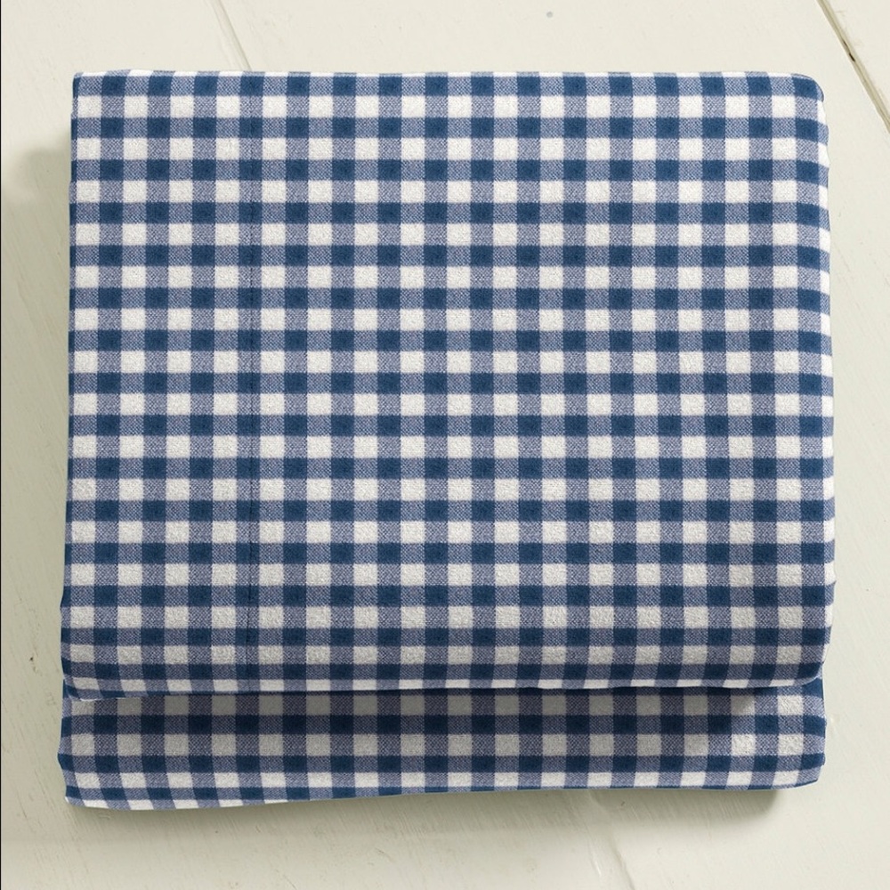 Queen Fitted Sheet Blue Gingham LL Bean
