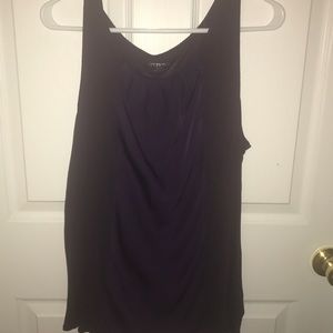 Plum tank top with neckline ruching