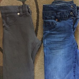 Girls justice jeggings and girls cherokee jeans.