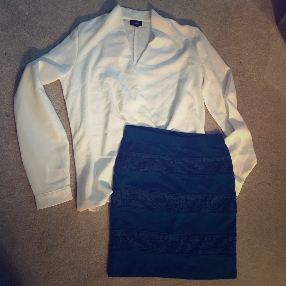 White Silk Blouse | Mossimo | Small