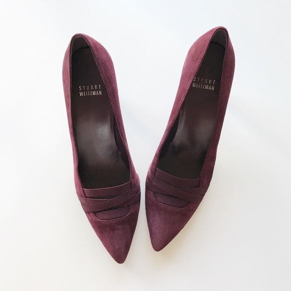Stuart Weitzman Shoes - Stuart Weitzman Purple / Plum Suede Pointy Pumps