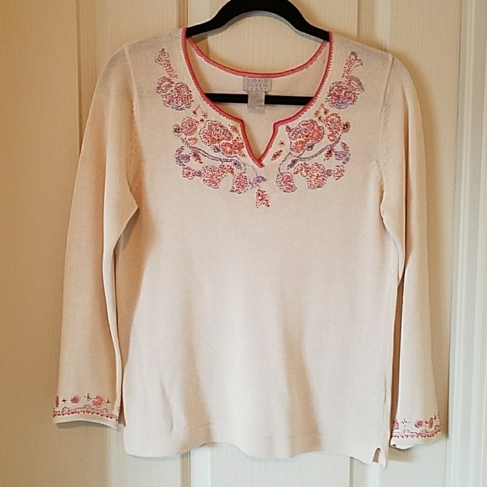 Sigrid Olsen Sport crystal hand embroidery! Sz M