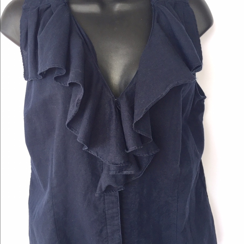 Richard Malcolm ruffled sleeveless linen top