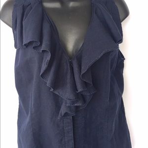 Richard Malcolm ruffled sleeveless linen top