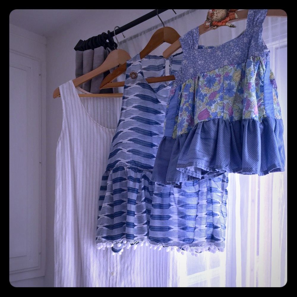 WFH Handmade Ikat Tissue Pompom Top