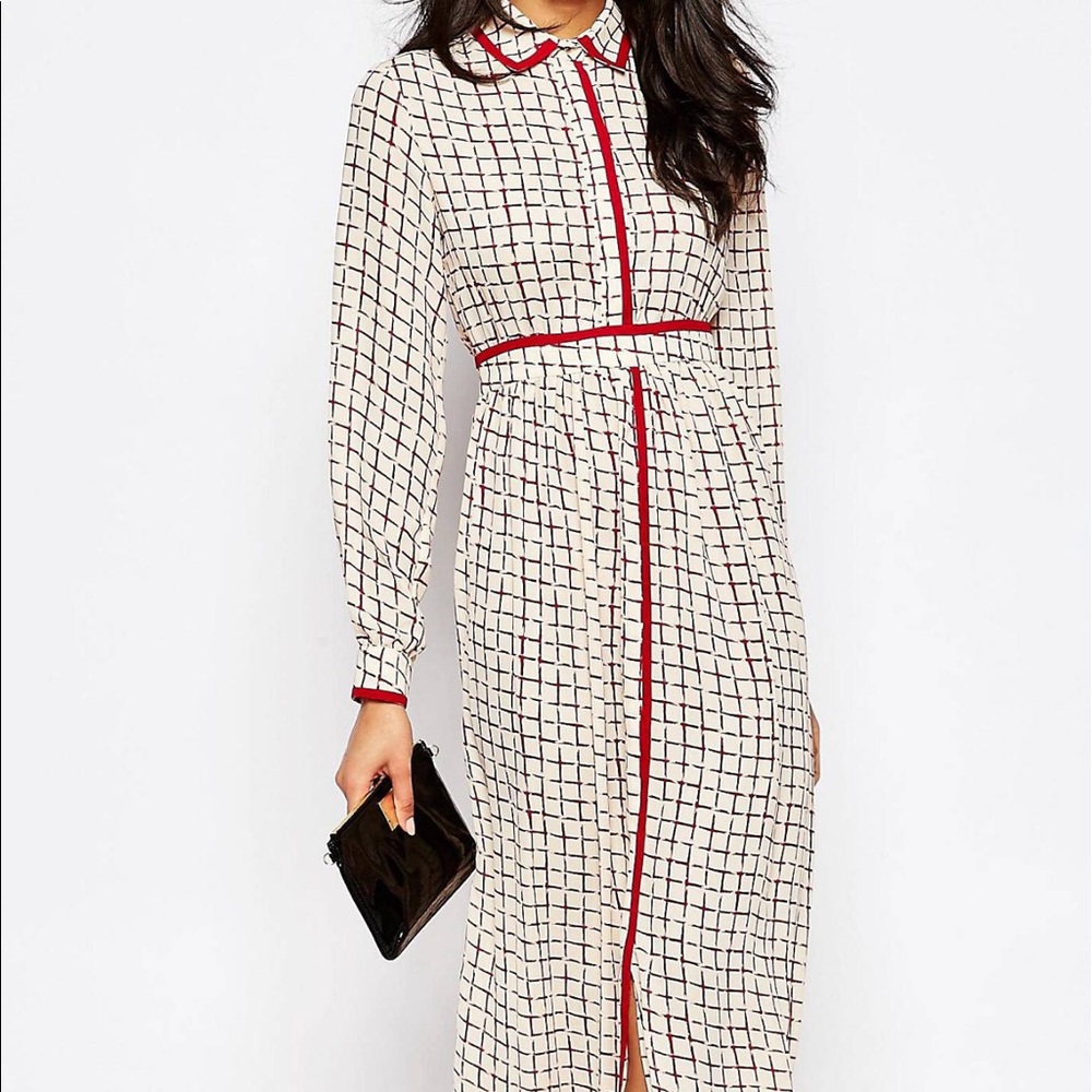 Asos maxi dress in grid print